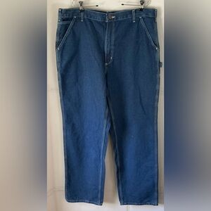 Carhartt Men's original dungaree fit carpenter Blue Jeans 40x36 denim